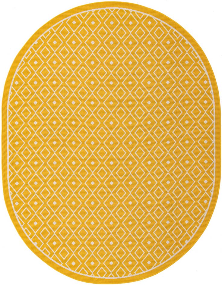 Detail image of 7' 10 x 10' Easy-Clean Lattice Indoor / Outdoor Oval Rug