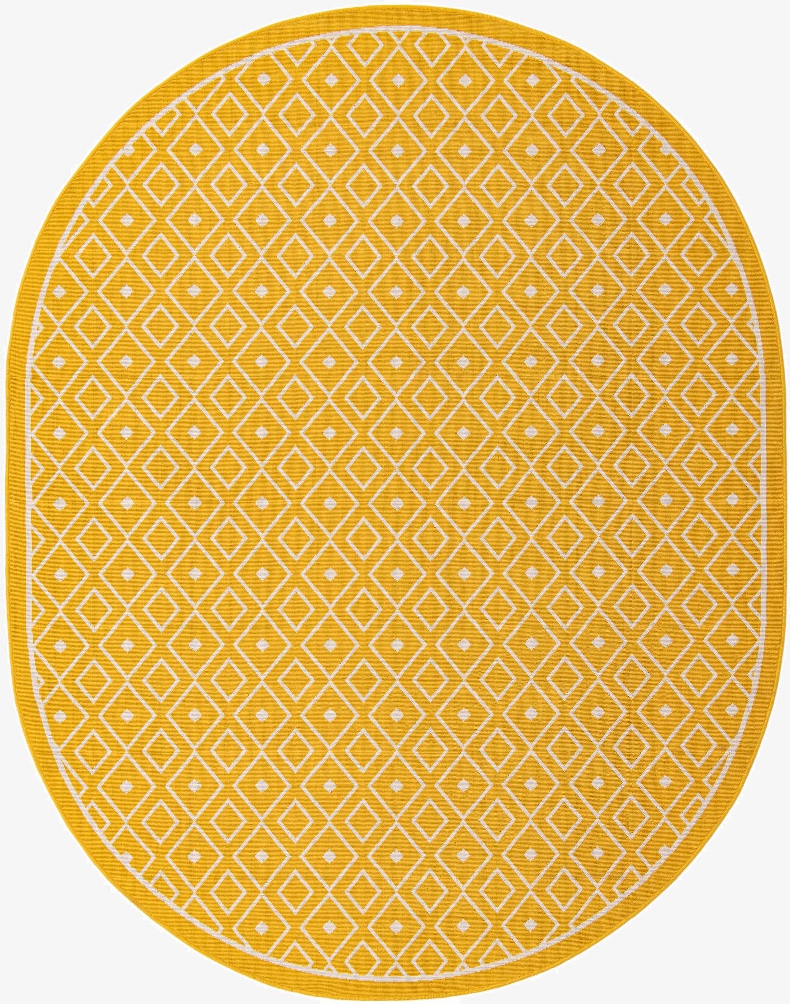 7' 10 x 10' Washable Lattice Indoor / Outdoor Oval Rug