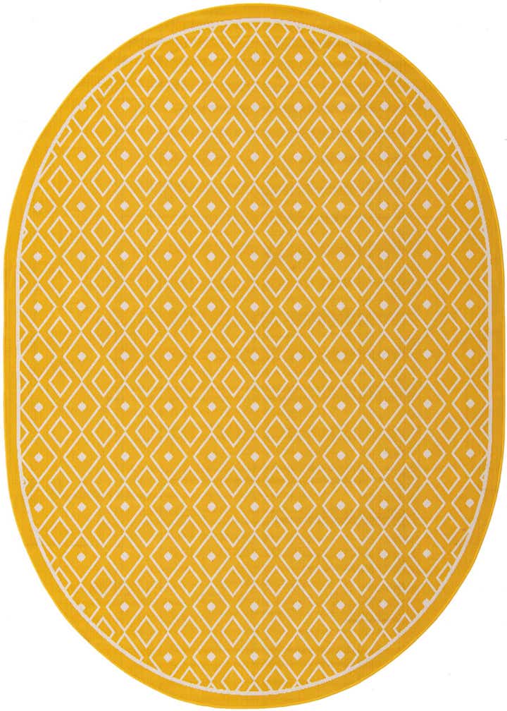 7' 10 x 10' Easy-Clean Trellis Indoor / Outdoor Oval Rug