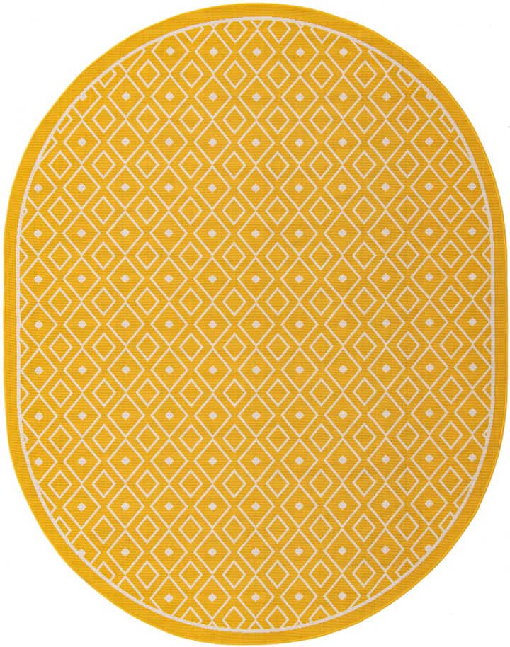 7' 10 x 10' Easy-Clean Trellis Indoor / Outdoor Oval Rug