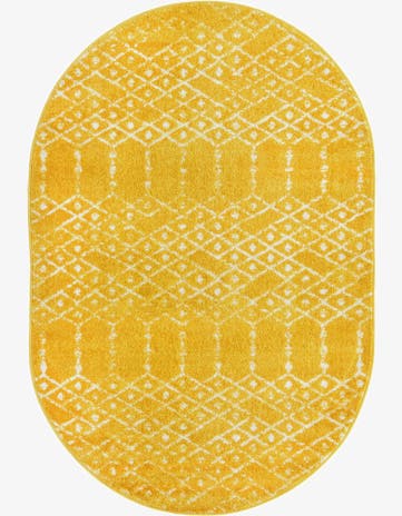 Yellow Paxon Trellis Oval Rug