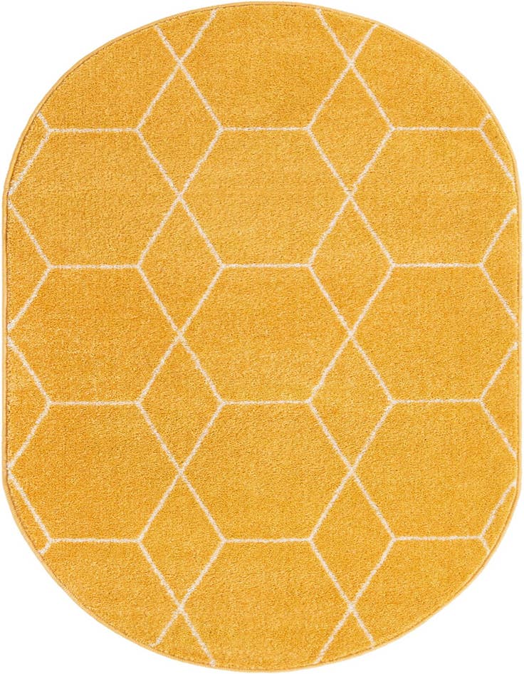 Detail image of 5' 3 x 8' Trellis Frieze Oval Rug