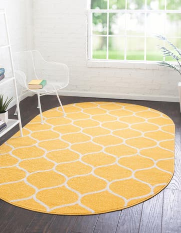 4' x 6' Trellis Frieze Oval Rug