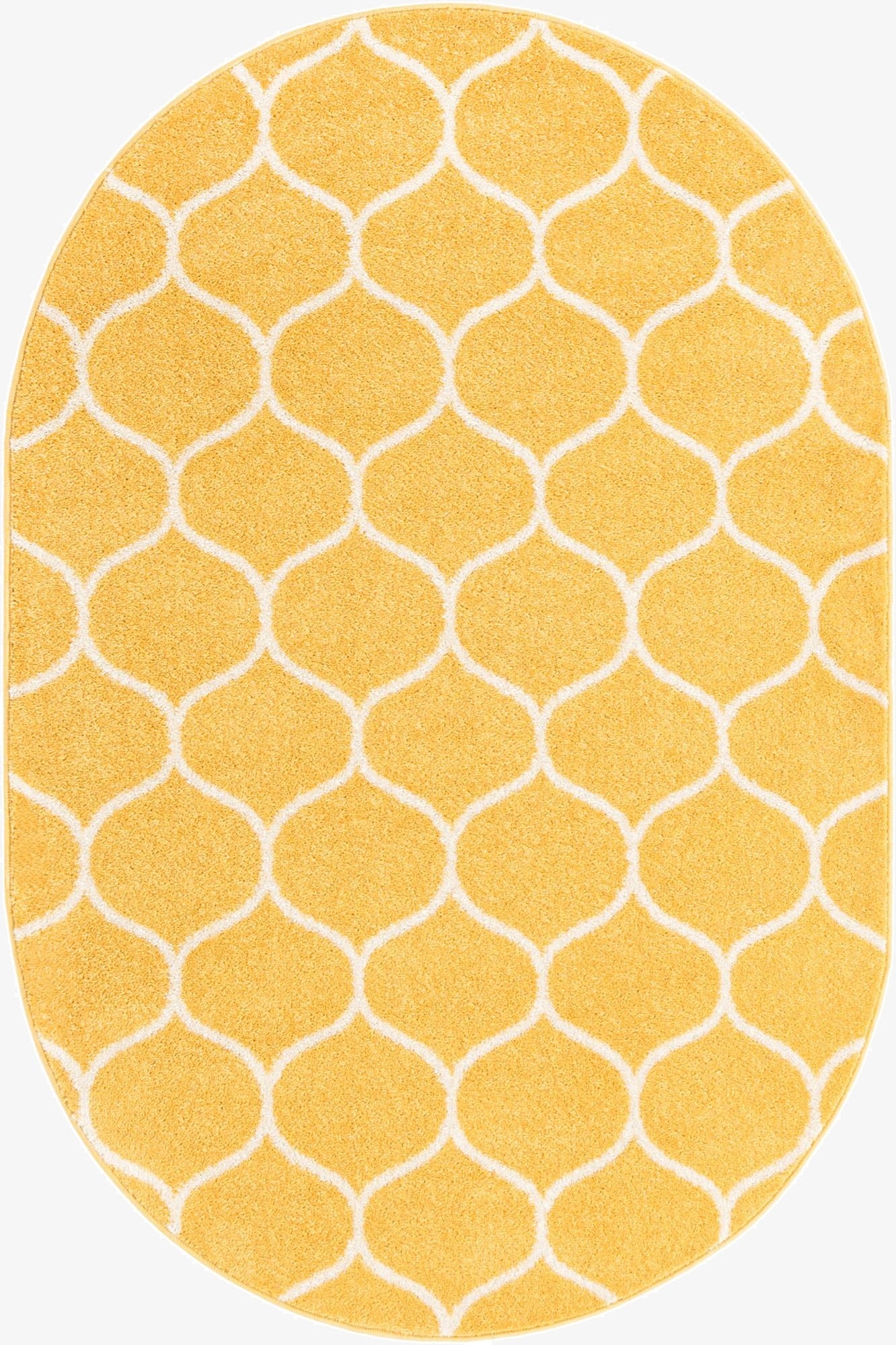 Primary image 5' 3 x 8' Trellis Frieze Oval Rug