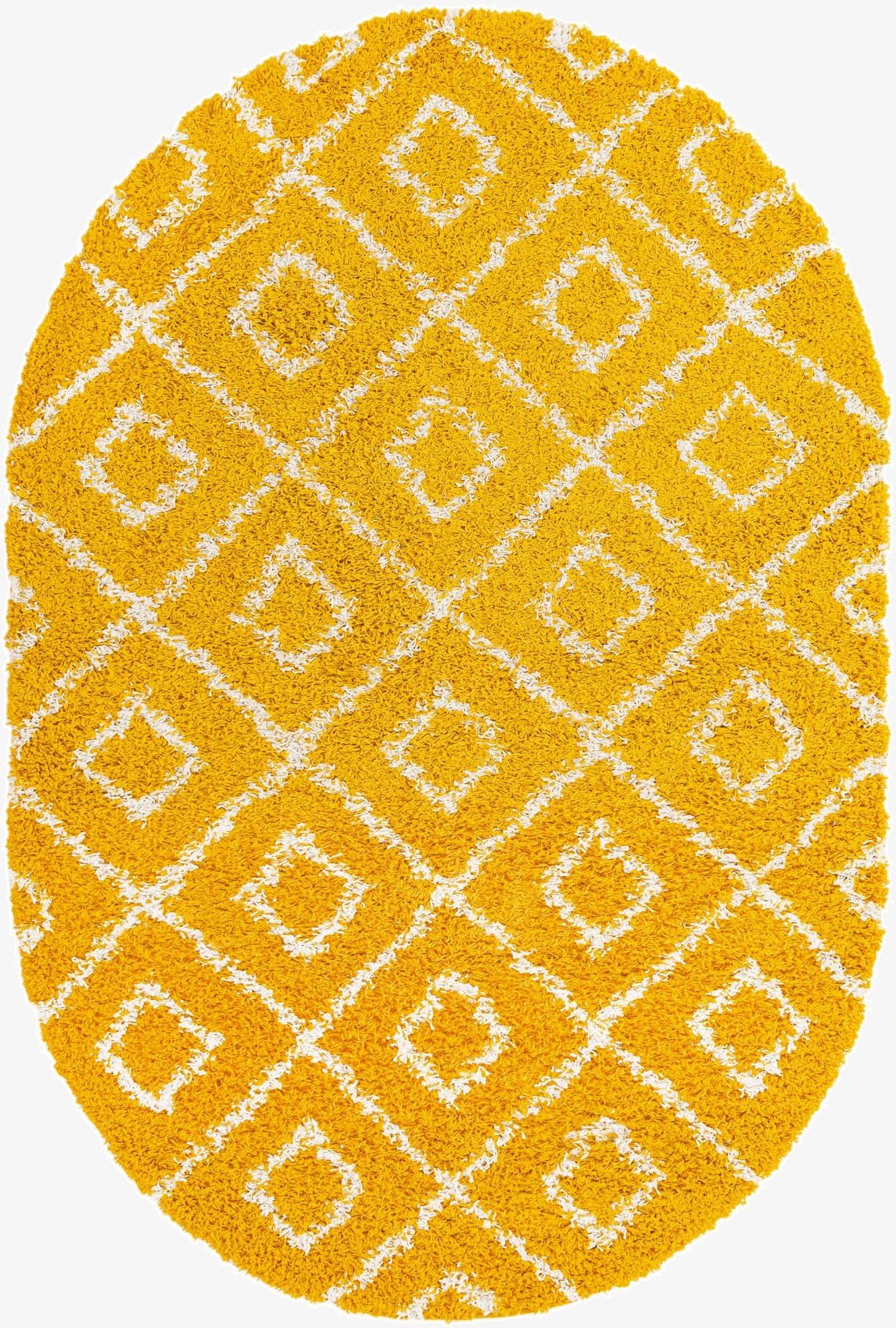 5' 3 x 8' Trellis Shag Oval Rug