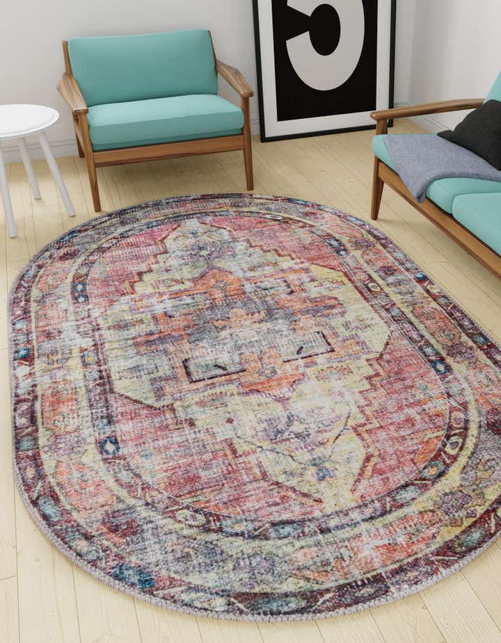 5' 3 x 8' Washable Maahru Oval Rug