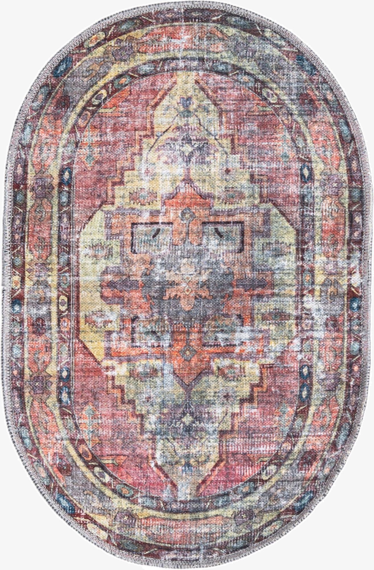 5' 3 x 8'  Washable Maahru Oval Rug