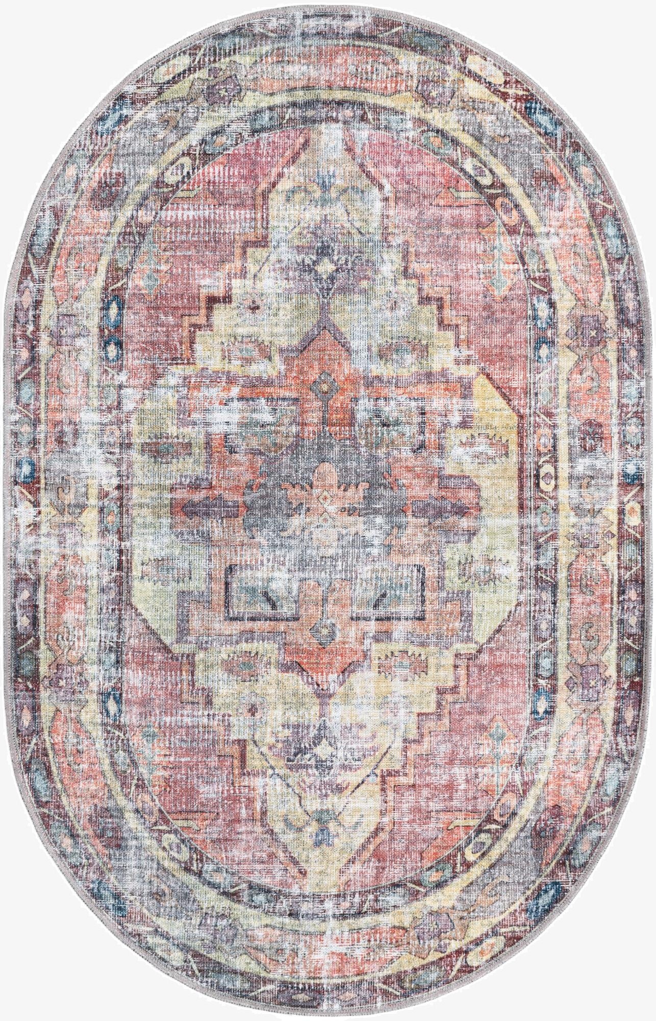 4' x 6'  Washable Maahru Oval Rug
