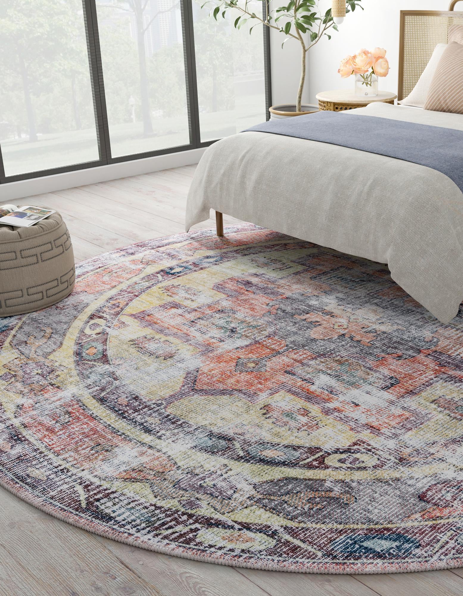 10' 6 x 10' 6 Washable Maahru Round Rug