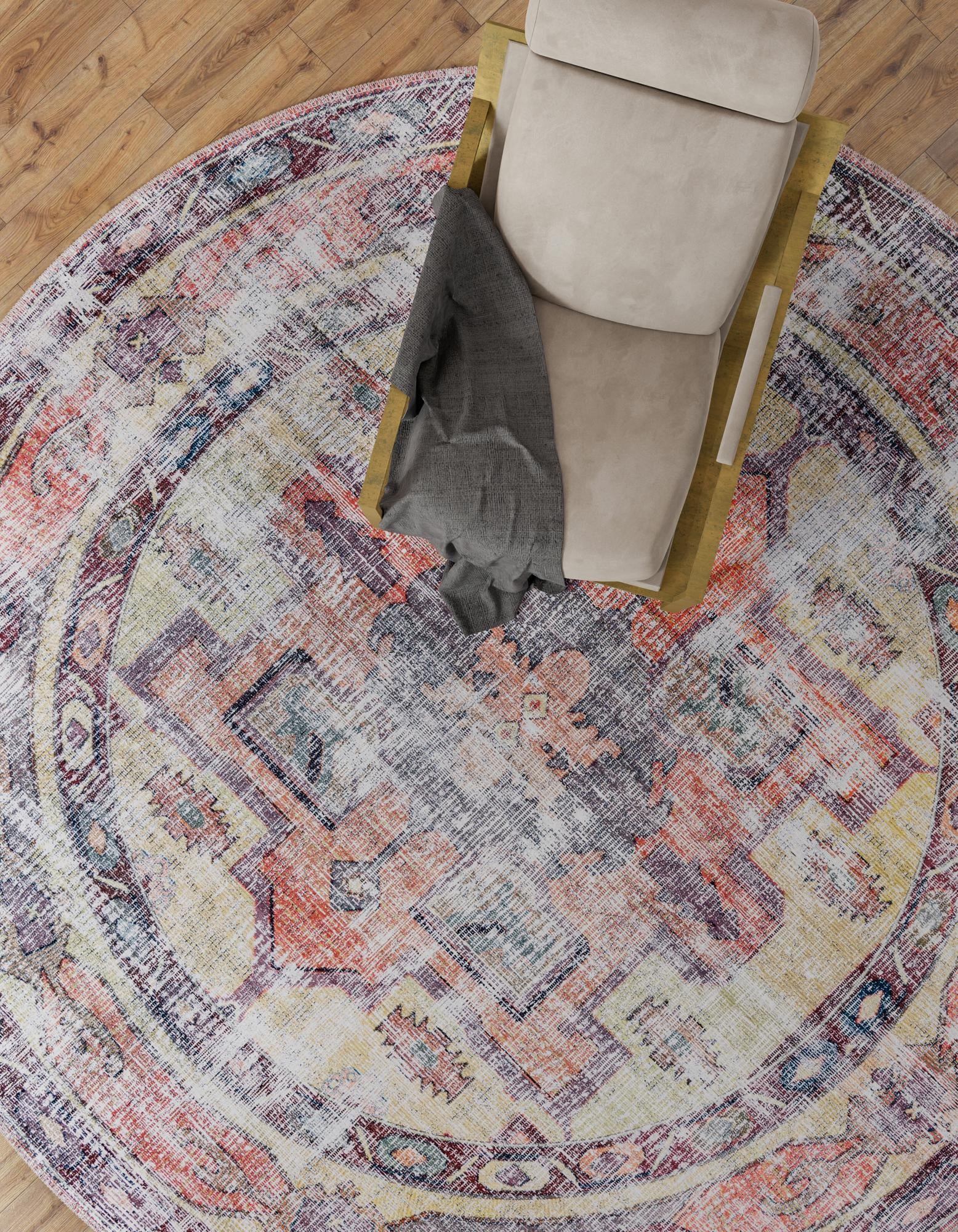 10' 6 x 10' 6 Washable Maahru Round Rug
