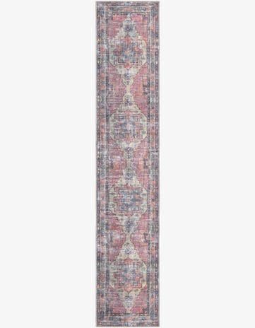 Yellow Pink Washable Maahru Runner Rug