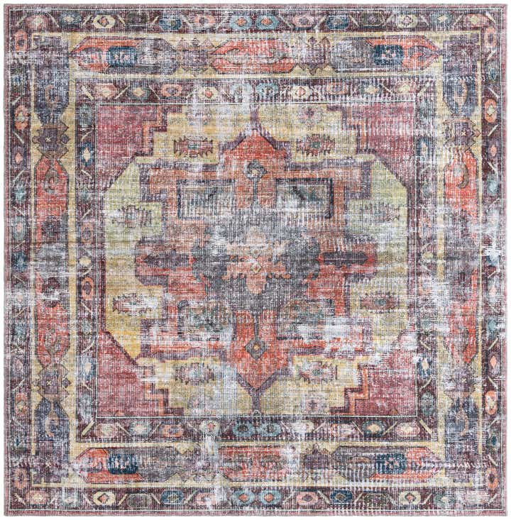 7' 3 x 7' 3 Washable Maahru Square Rug