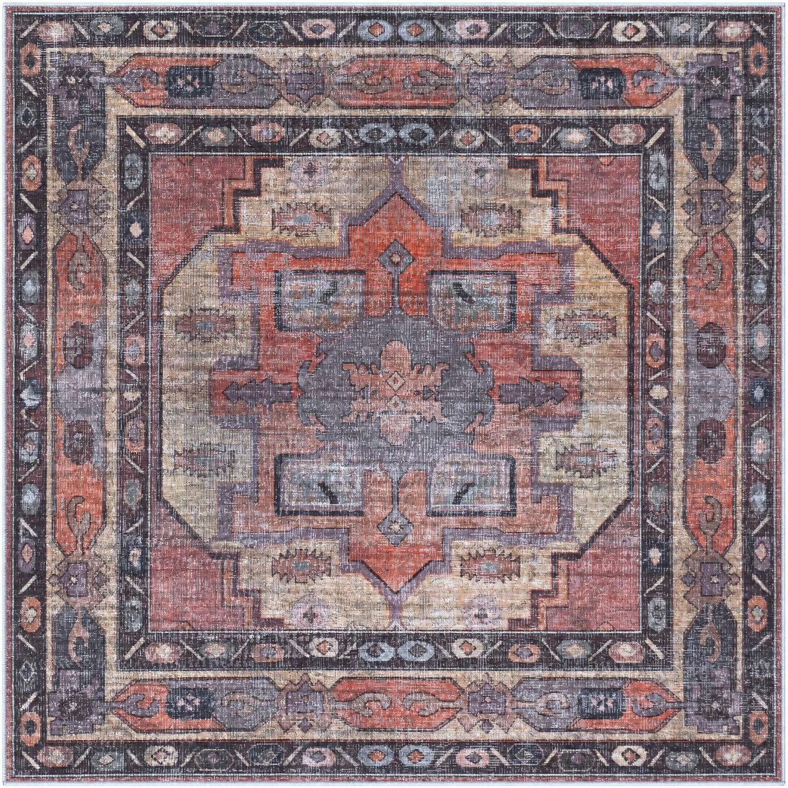 185cm x 185cm Maahru Vierkant Vloerkleed