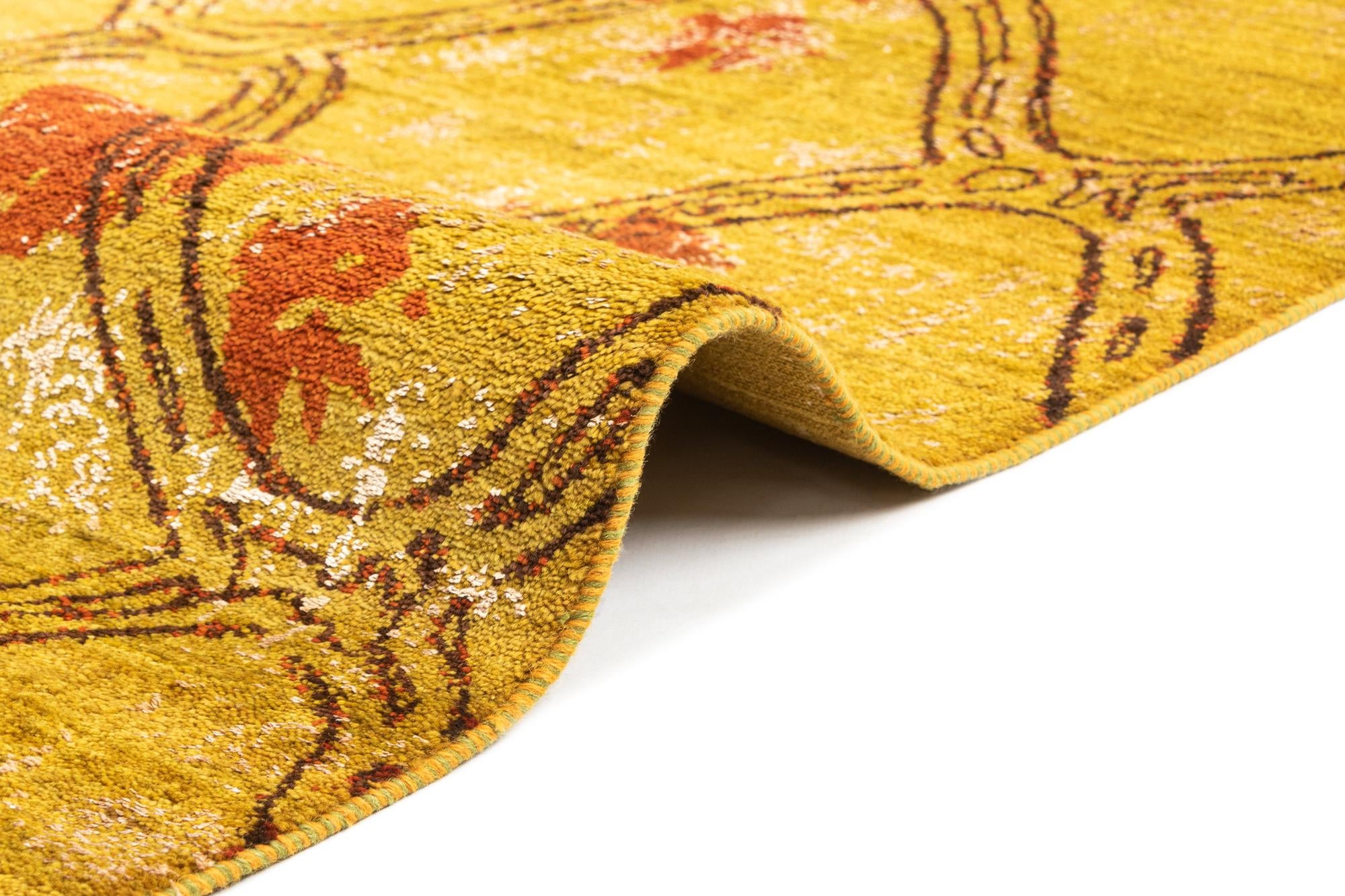6' 7 x 10' Hand Knotted Anar Rug