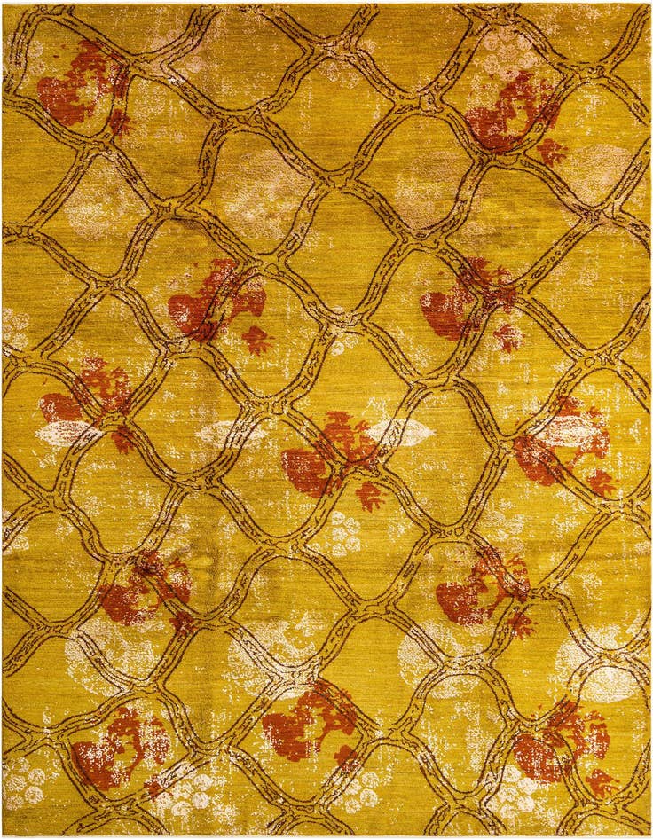 Detail image of 6' 7 x 10' Hand Knotted Anar Rug