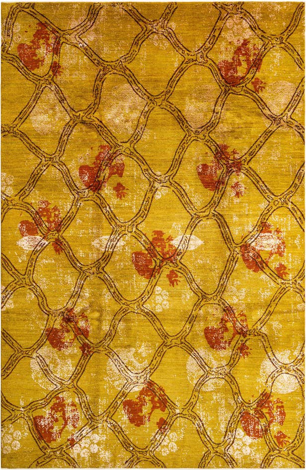 Detail image of 6' 7 x 10' Hand Knotted Anar Rug
