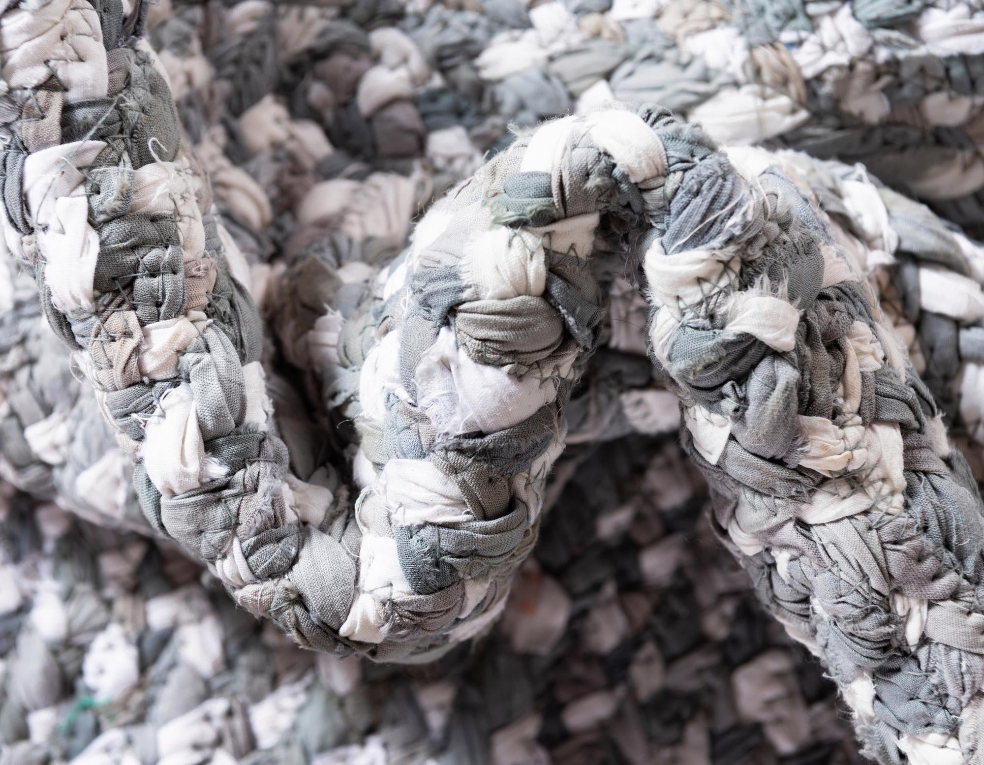 4' 8 x 6' 6 Handmade Braided Chindi Rug