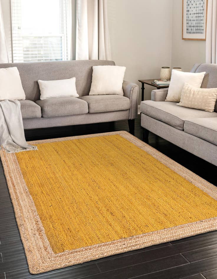 Detail image of 4' 1 x 6' 1  Hand Braided Jute Rug