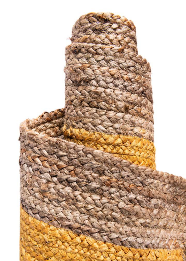 5' 1 x 8' Handmade Braided Jute Rug