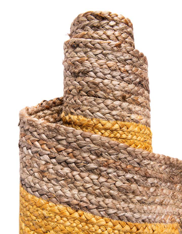 5' 1 x 8' Handmade Braided Jute Rug