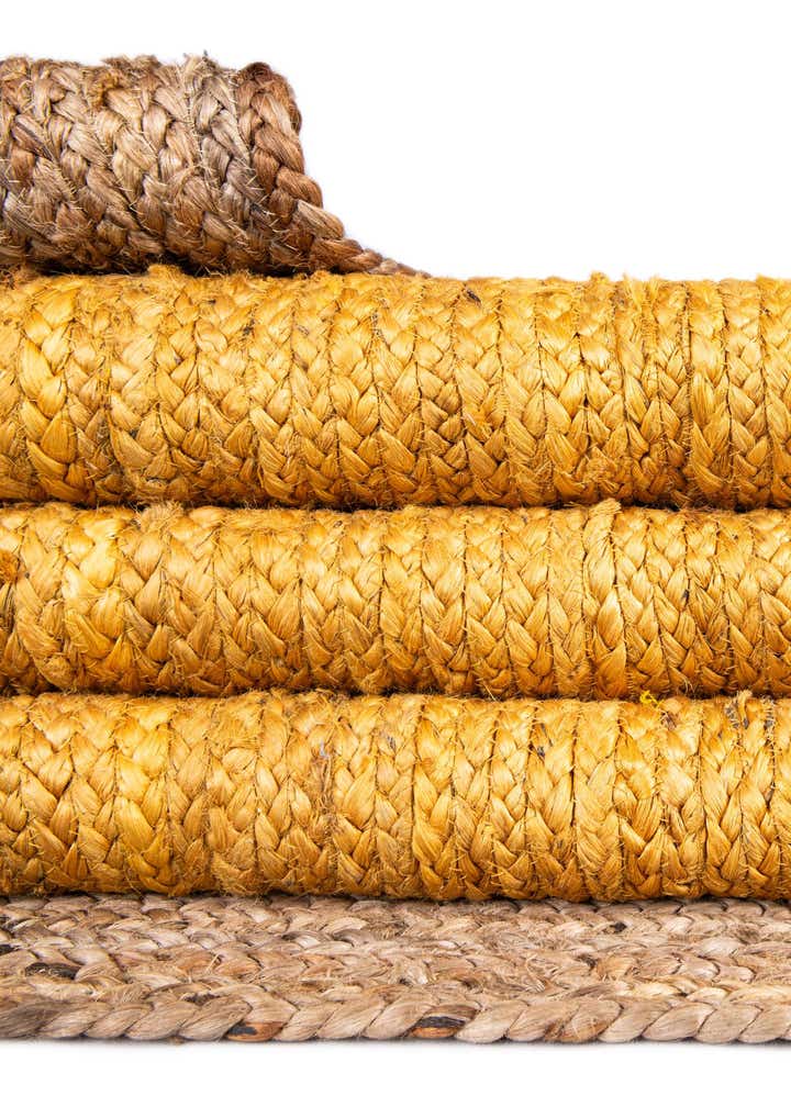 5' 1 x 8' Handmade Braided Jute Rug