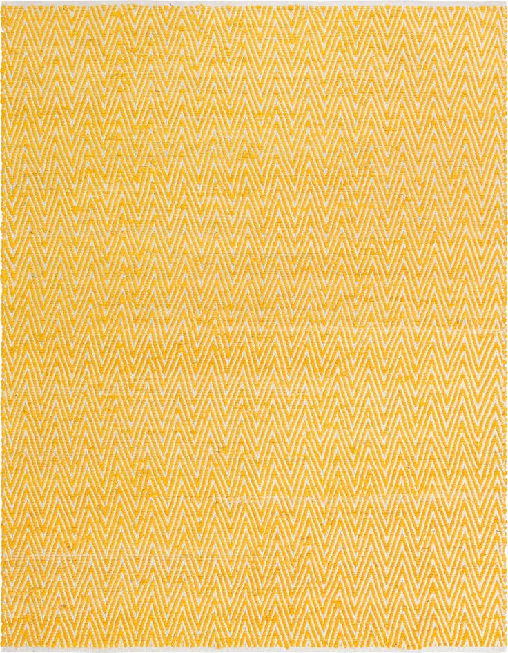 Detail image of 7' 1 x 10' Hand Woven Chindi Chevron Rug