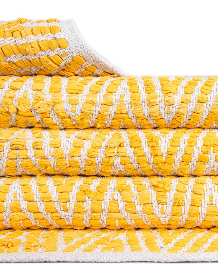 Detail image of 60cm x 95cm Hand Woven Chindi Chevron Rug