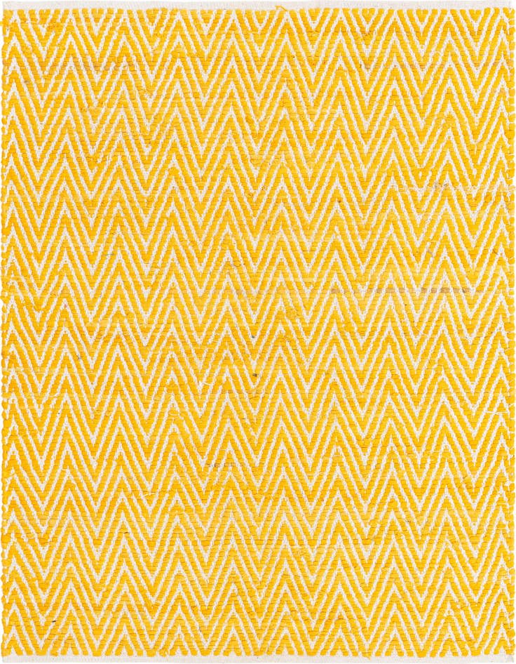 Detail image of 4' 1 x 6' 1 Hand Woven Chindi Chevron Rug