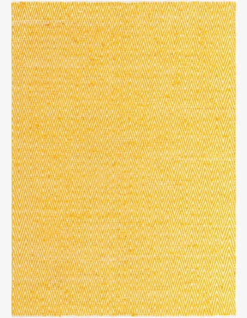 Yellow Hand Woven Chindi Chevron Rug