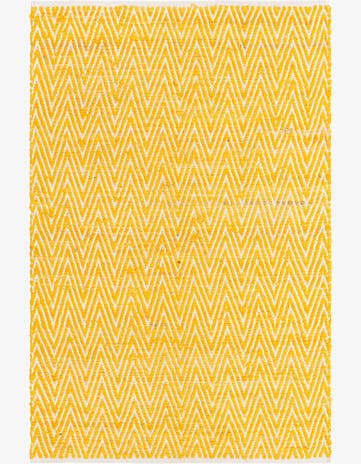 Yellow Hand Woven Chindi Chevron Rug
