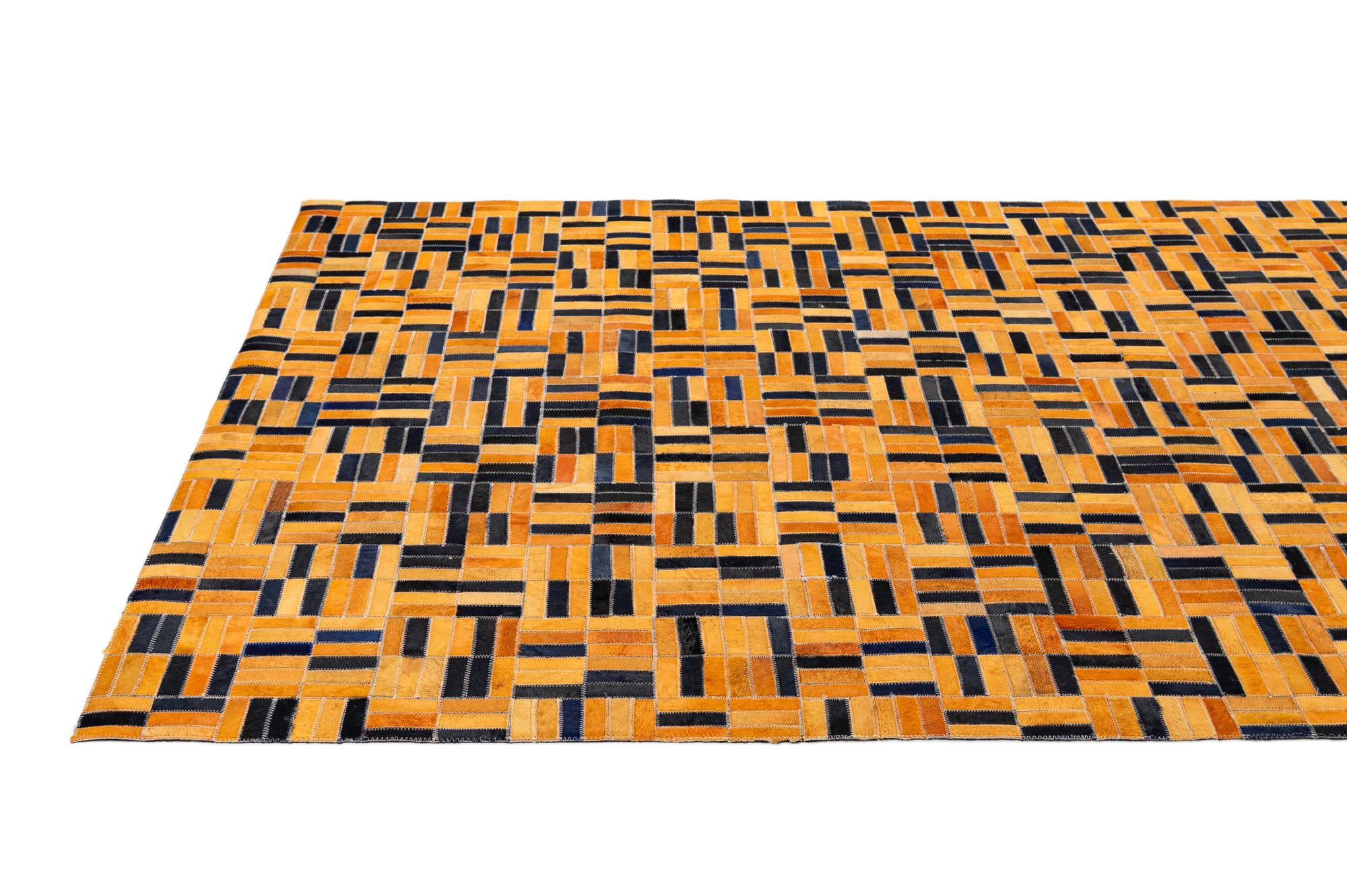 5' 1 x 8' Cowhide - Patchwork Rug
