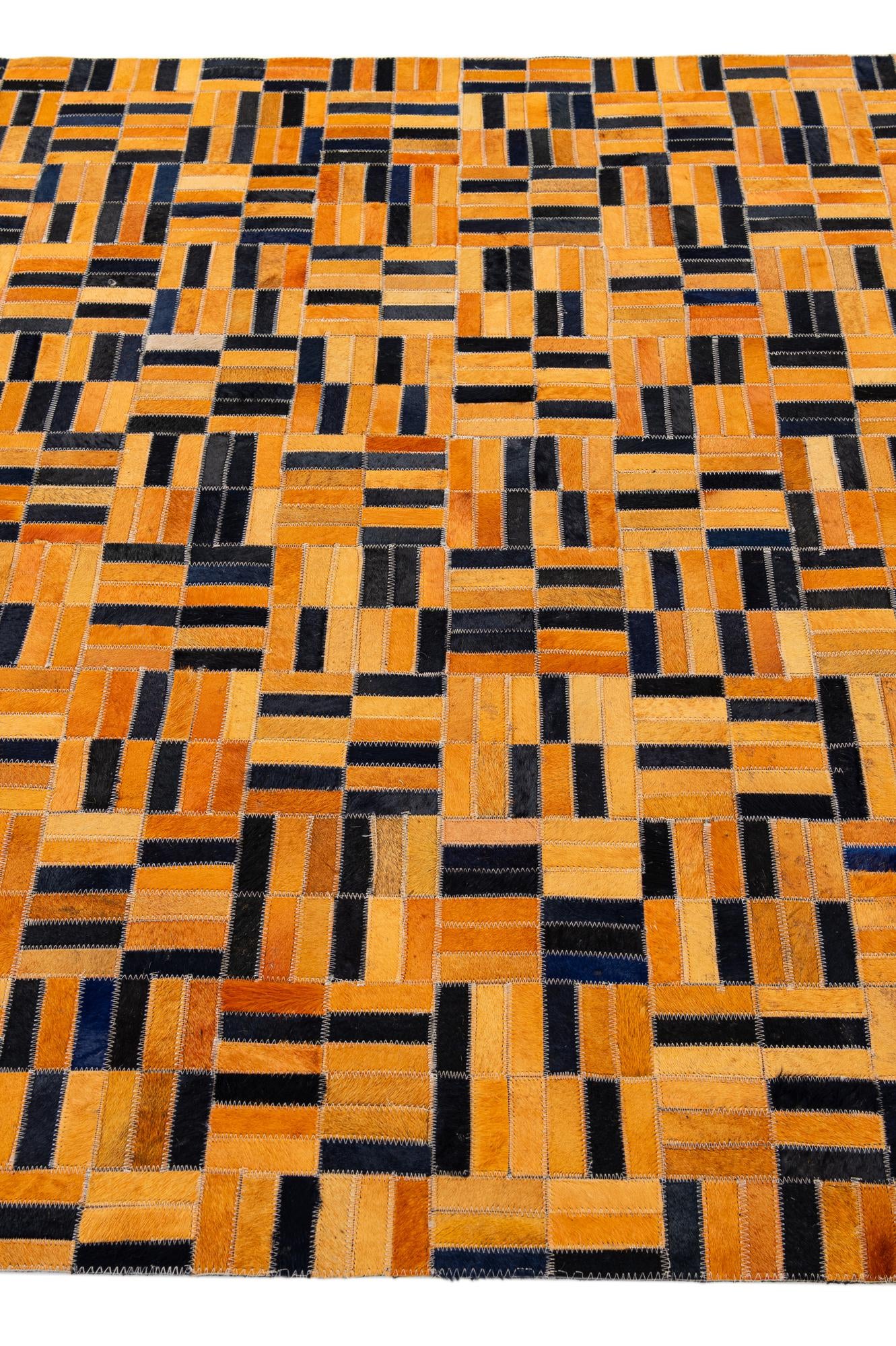 5' 1 x 8' Cowhide - Patchwork Rug