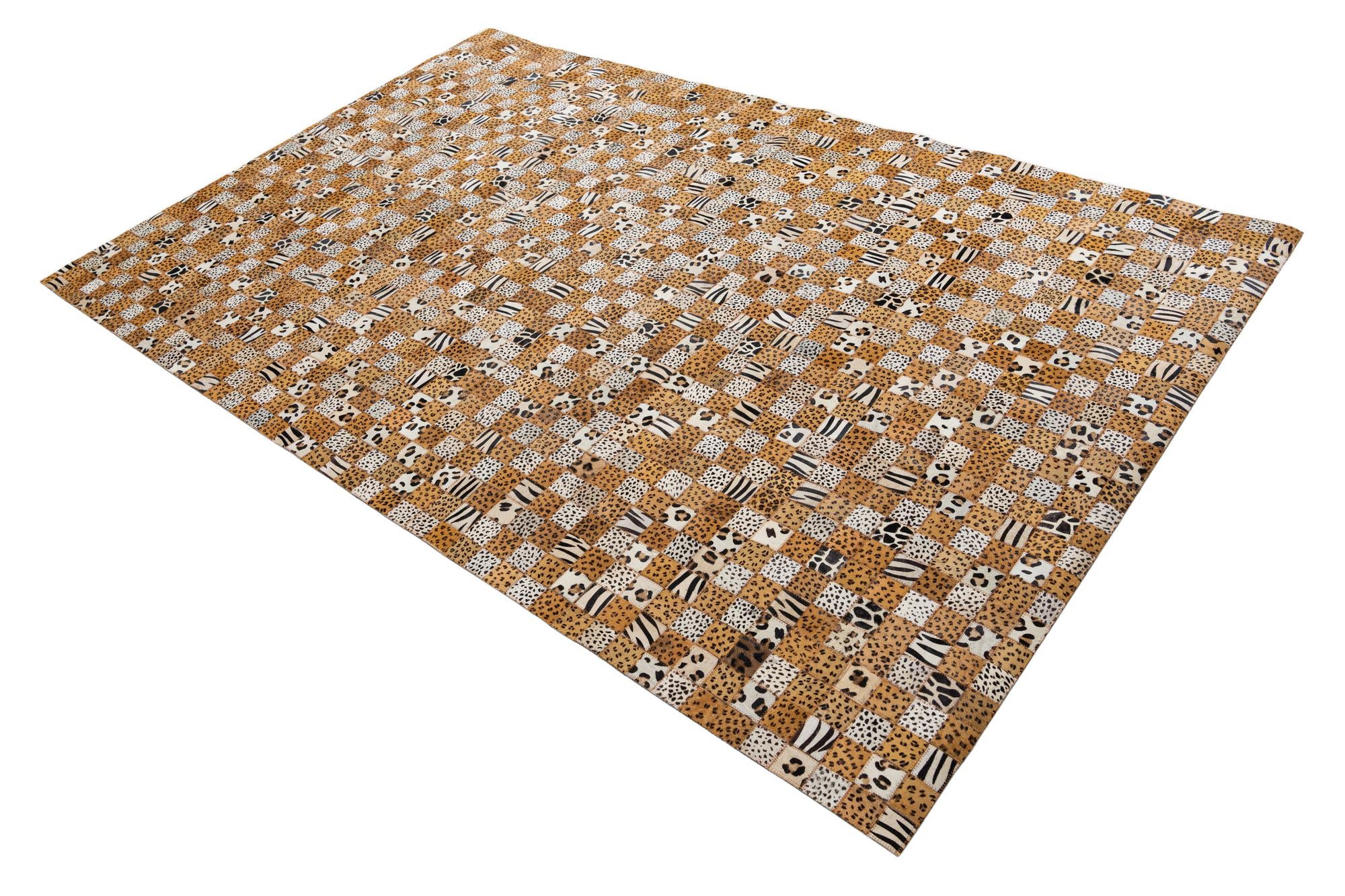 5' 1 x 8' Cowhide Leather Rug