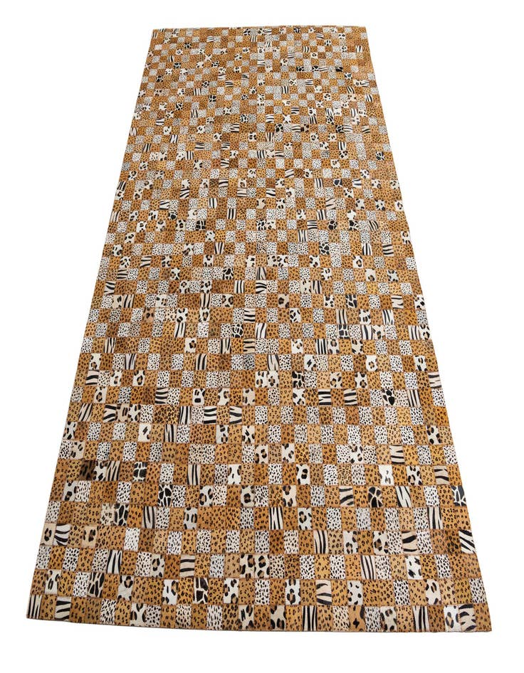 Detail image of 5' 1 x 8' Cowhide Leather Rug