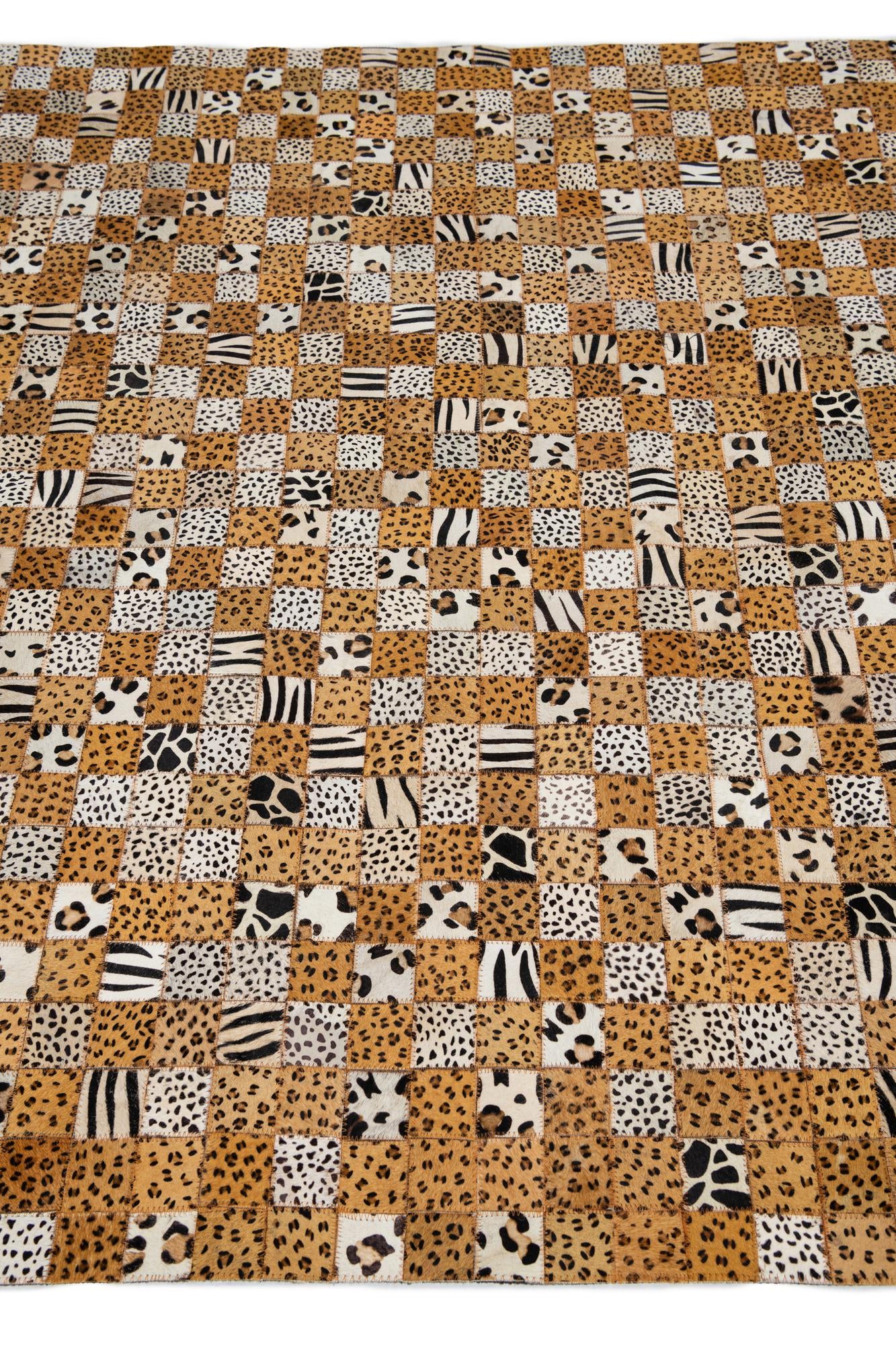 5' 1 x 8' Cowhide Leather Rug