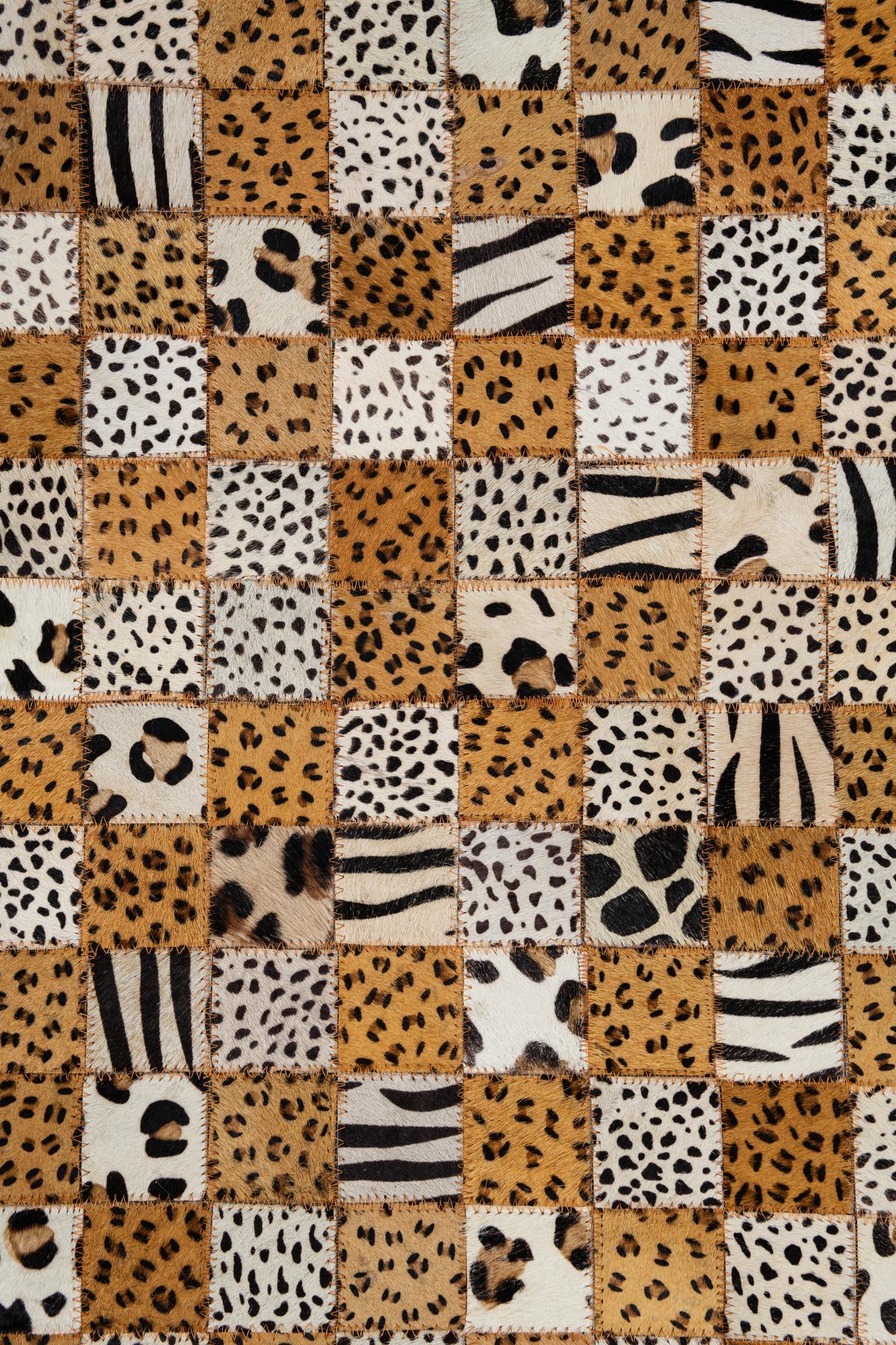 5' 1 x 8' Cowhide Leather Rug