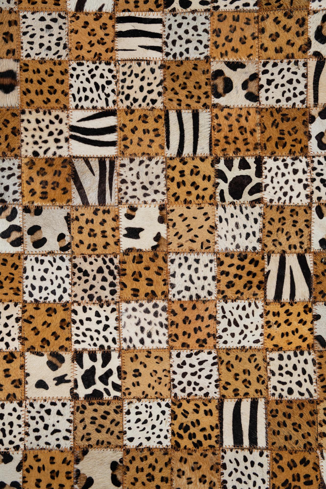 5' 1 x 8' Cowhide Leather Rug