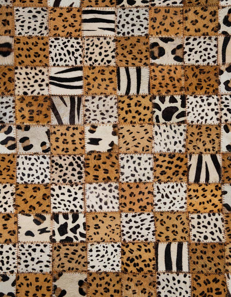 Detail image of 5' 1 x 8' Cowhide Leather Rug