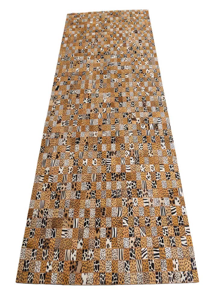 5' 1 x 8' Cowhide Leather Rug