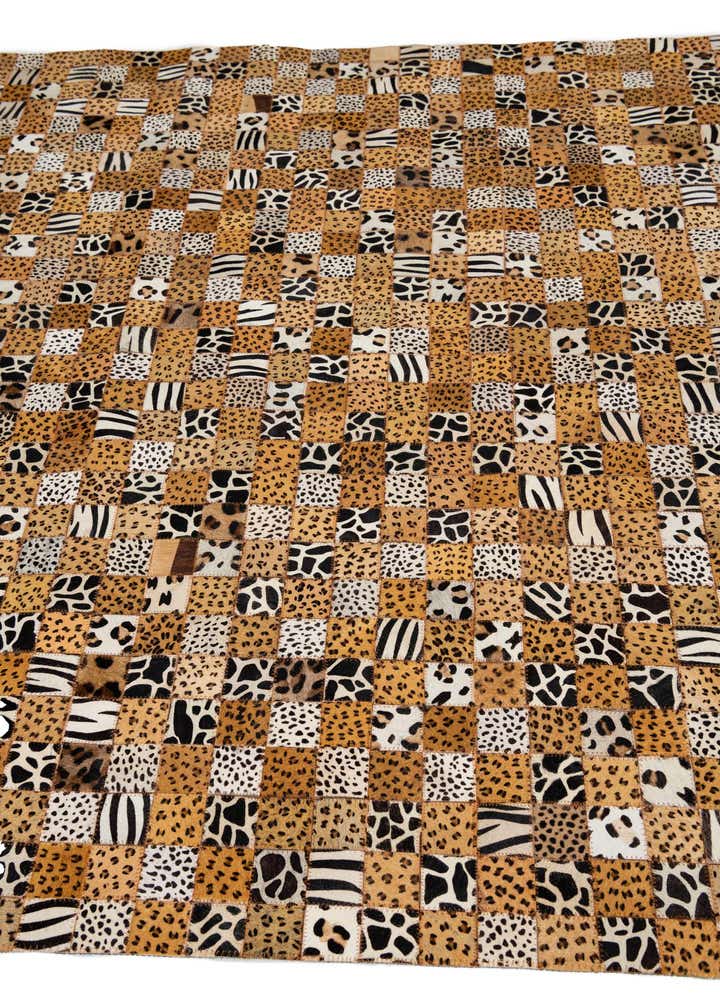 5' 1 x 8' Cowhide Leather Rug
