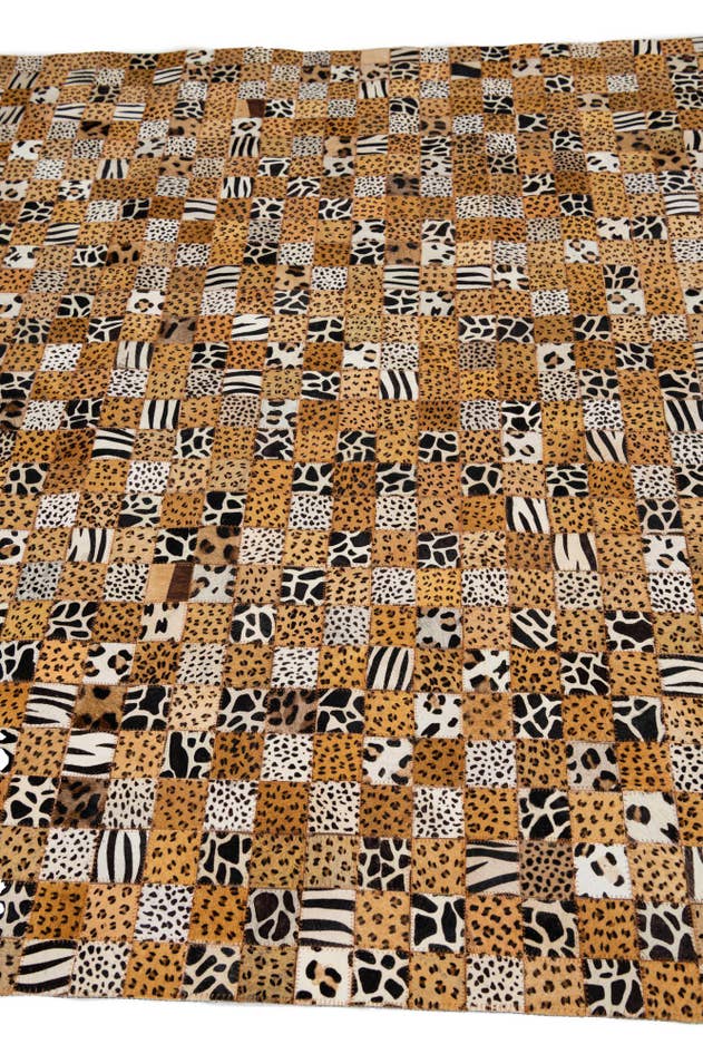 Detail image of 5' 1 x 8' Cowhide Leather Rug