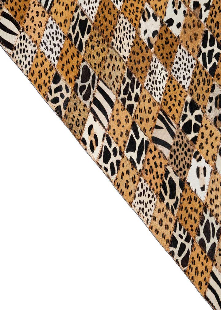 5' 1 x 8' Cowhide Leather Rug