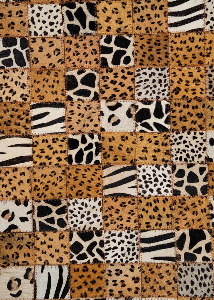 5' 1 x 8' Cowhide Leather Rug