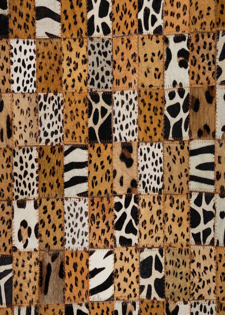 5' 1 x 8' Cowhide Leather Rug