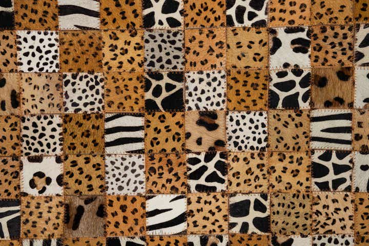 5' 1 x 8' Cowhide Leather Rug