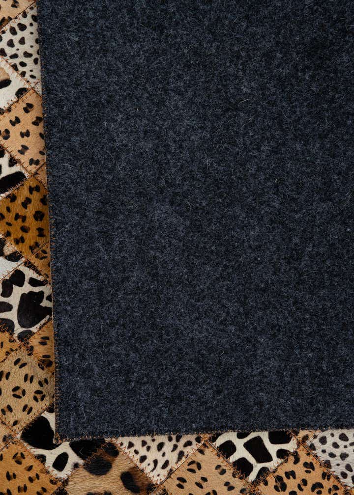 5' 1 x 8' Cowhide Leather Rug