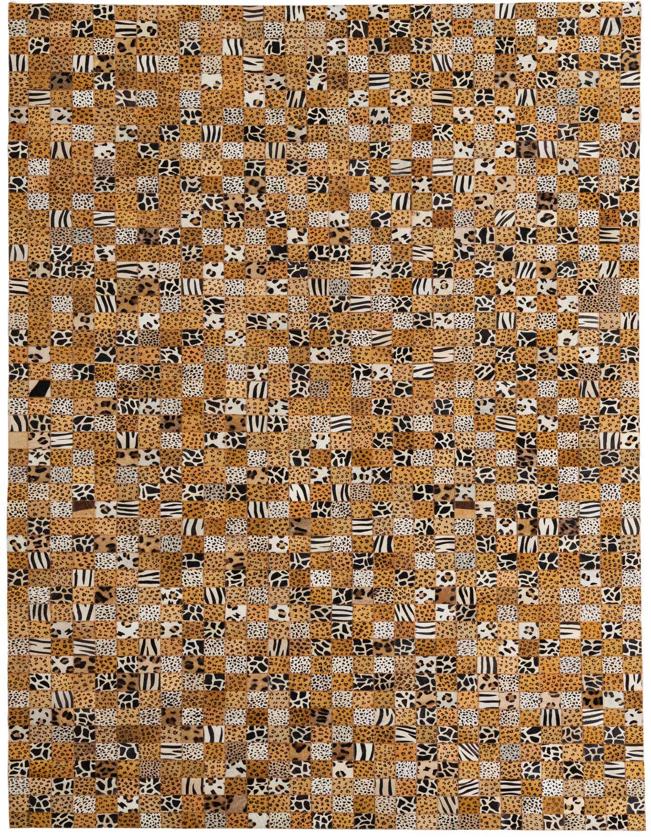 5' 1 x 8' Cowhide Leather Rug