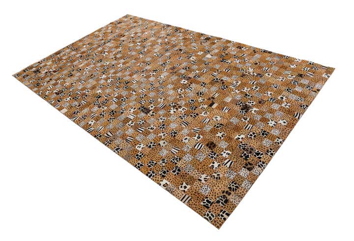 5' 1 x 8' Cowhide Leather Rug