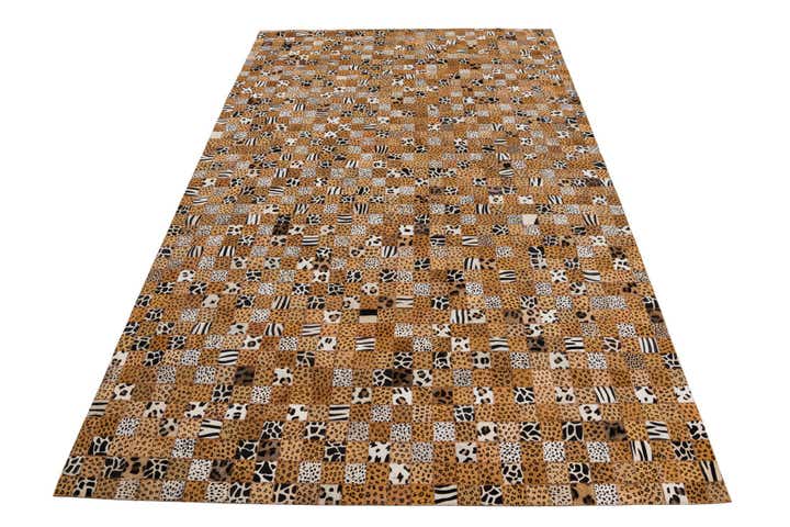 5' 1 x 8' Cowhide Leather Rug