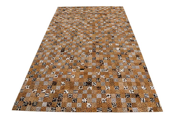 Detail image of 5' 1 x 8' Cowhide Leather Rug